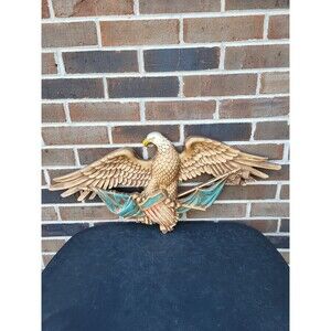 Vintage Americana Syroco Eagle Patriotic Wall Plaque 28” Wings #3867 Made 1959
